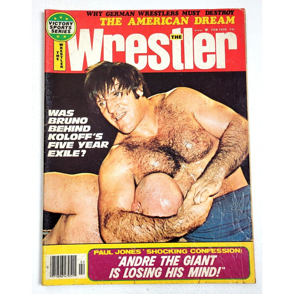 THE WRESTLER MAGAZINE - FEB 1976 / BRUNO / ANDRE THE GIANT / KOLOFF / PAUL JONES